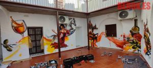 Graffiti Jerez Vino Olivas Guitarra Flamenco Motos 300x100000